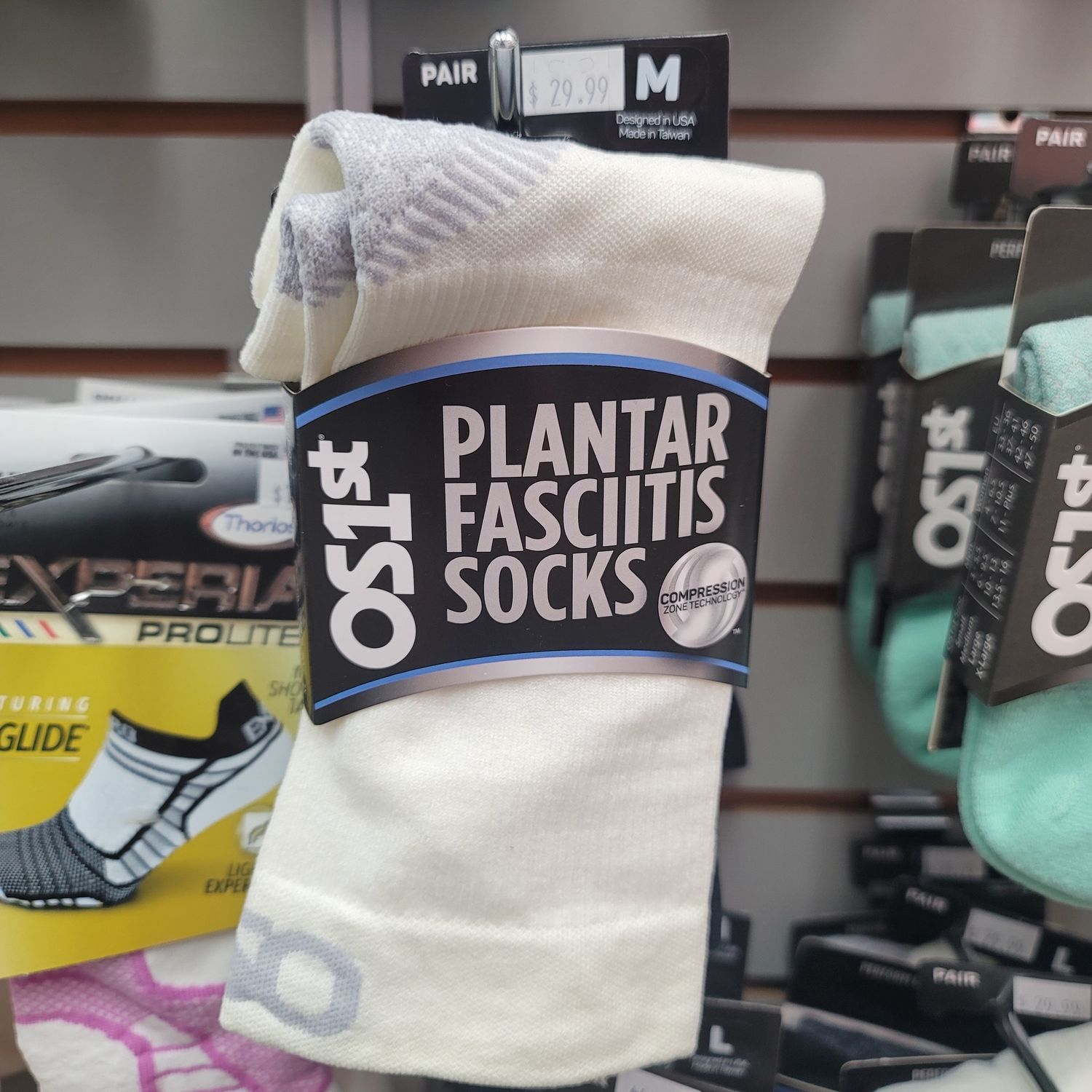 OS1st Plantar Fasciitis Crew Medium, Color: black