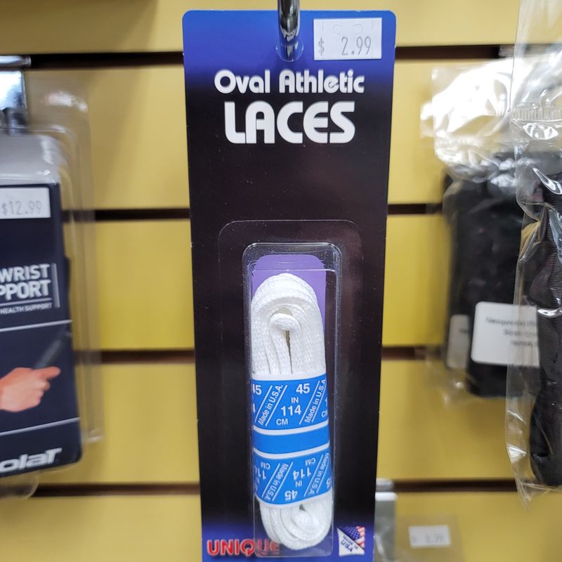 Tourna Unique Oval Athletic Laces White SLO-54-W