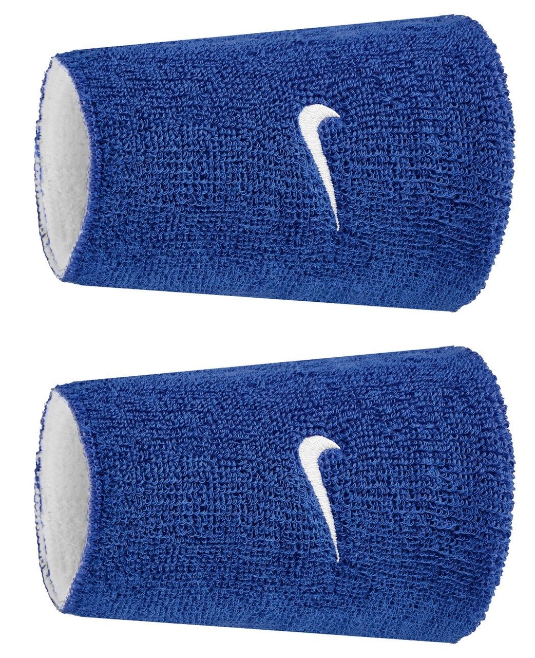 Nike Swoosh Classic Reversible Doublewide Wristbands 2PK Game Royal/White/Game Royal