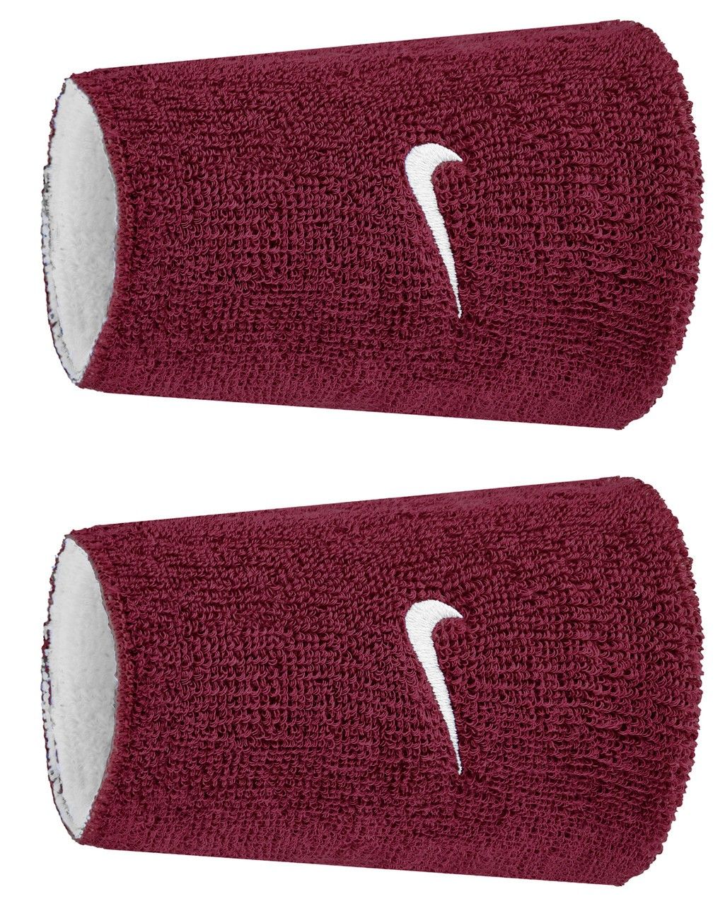 Nike Swoosh Classic Reversible Doublewide Wristbands 2PK Dark Team Red/White/Dark Team Red