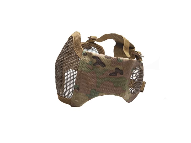 Strike Systems Metal mesh mask with cheek pads and ear protection, Multicam