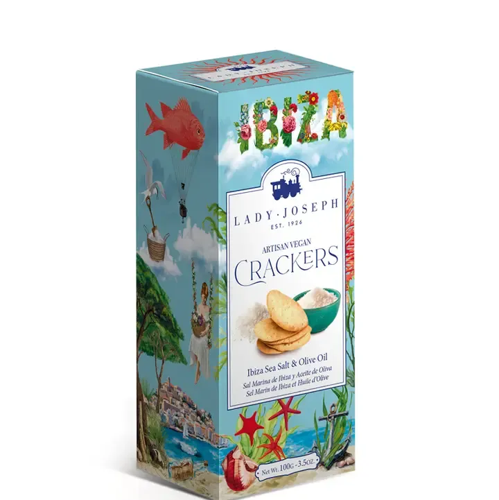 Lady Joseph Artisan Vegan Crackers Ibiza Sea Salt & Olive Oil Lady Joseph Artisan Vegan Crackers Ibiza Sea Salt & Olive Oil