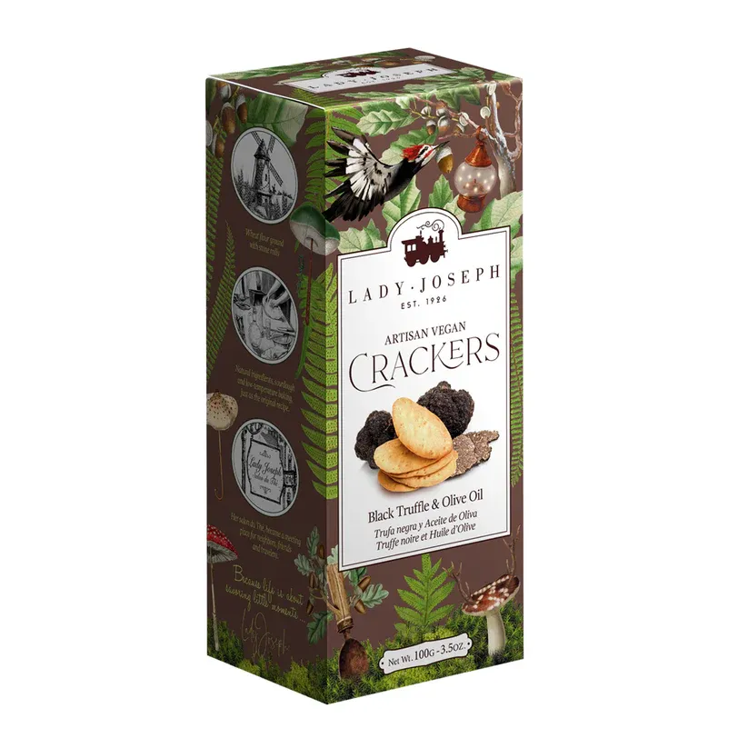 Lady Joseph Artisan Vegan Crackers Black Truffle & Olive Oil