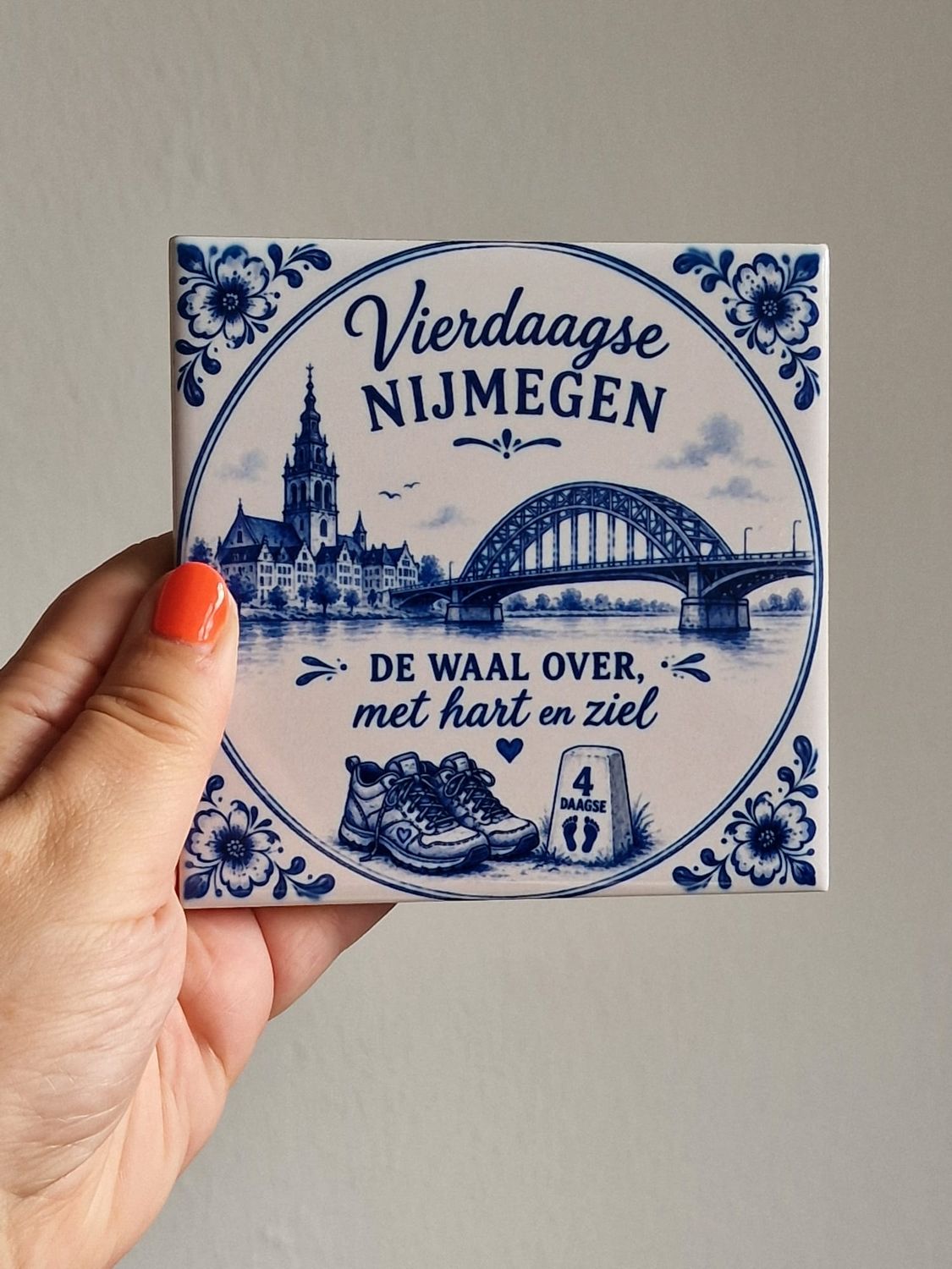 Tegeltje Vierdaagse Nijmegen - Delfts blauw Tegeltje Vierdaagse Nijmegen - Delfts blauw