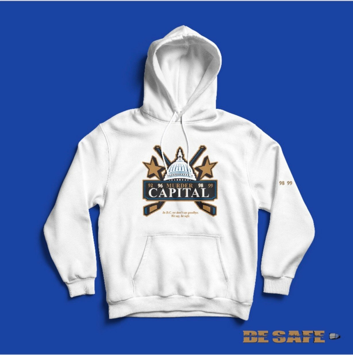 (202) BE SAFE Hoodie (Available in White or Navy!)