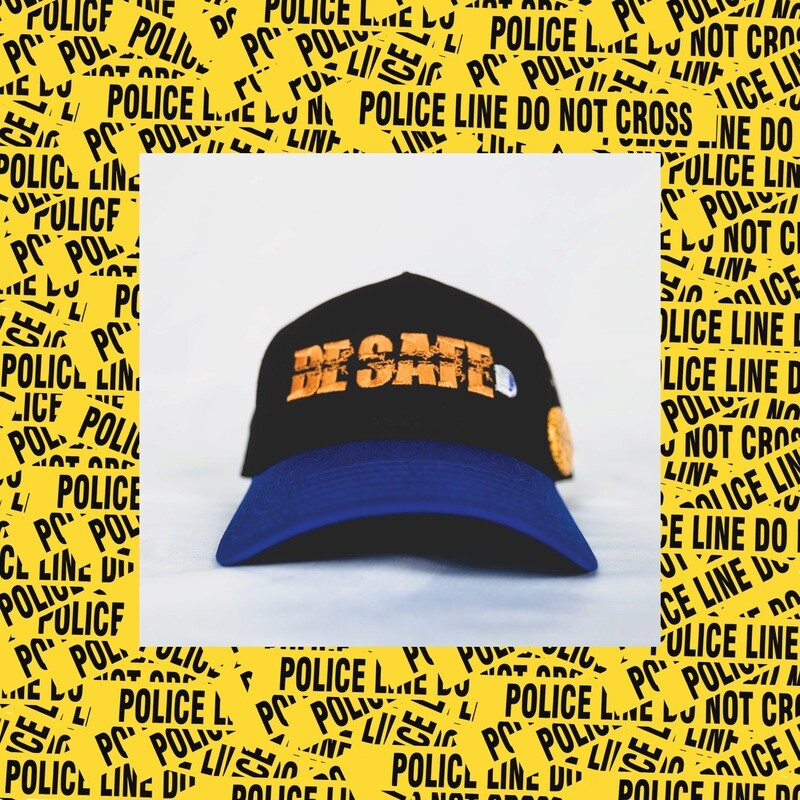 (202) BE SAFE Vintage Style Snapback Hat (w/ button pack)