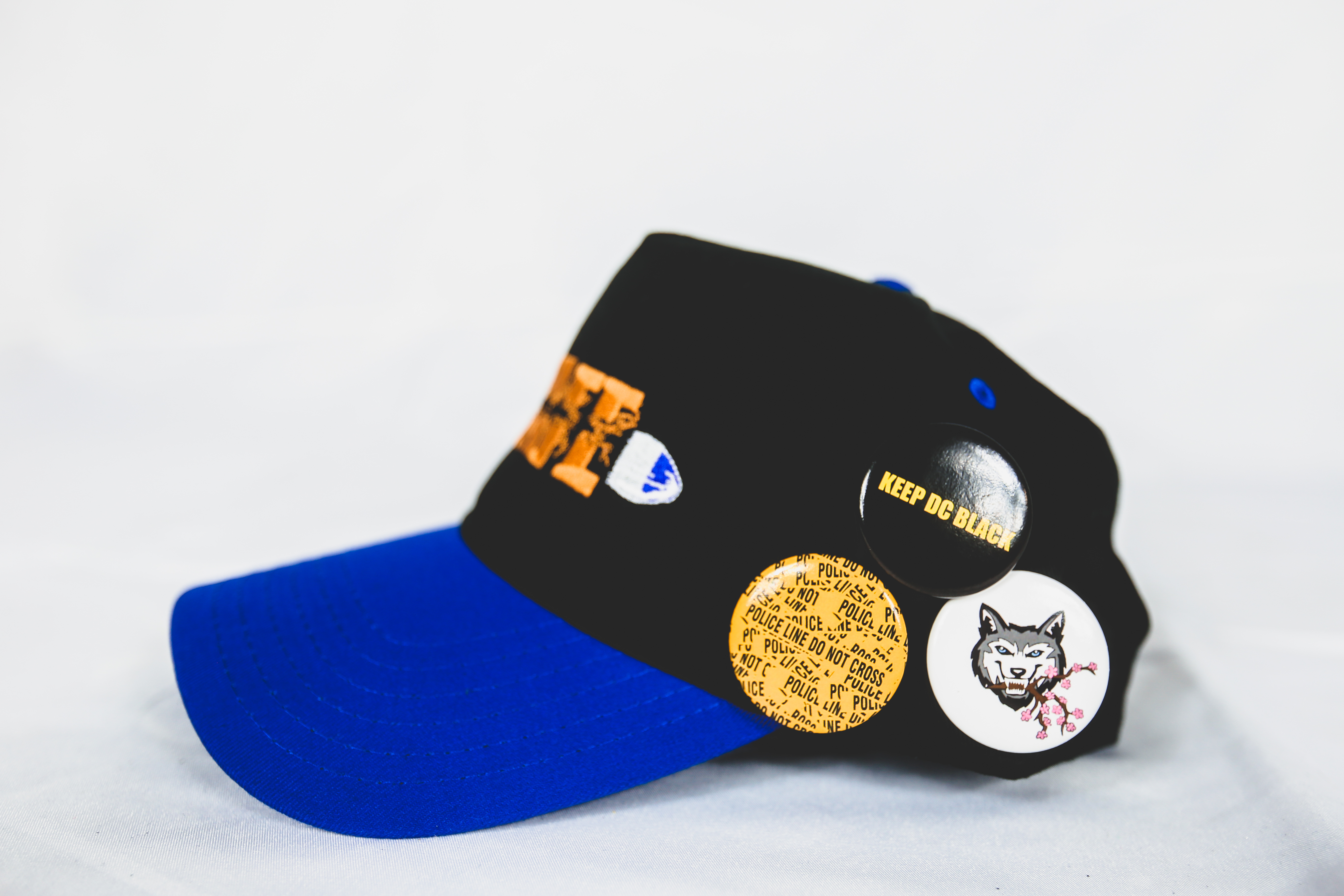 (202) BE SAFE Vintage Style Snapback Hat (w/ button pack)