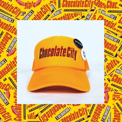 (202) CHOCOLATE CITY Vintage Style Trucker Hat (w/ button pack)