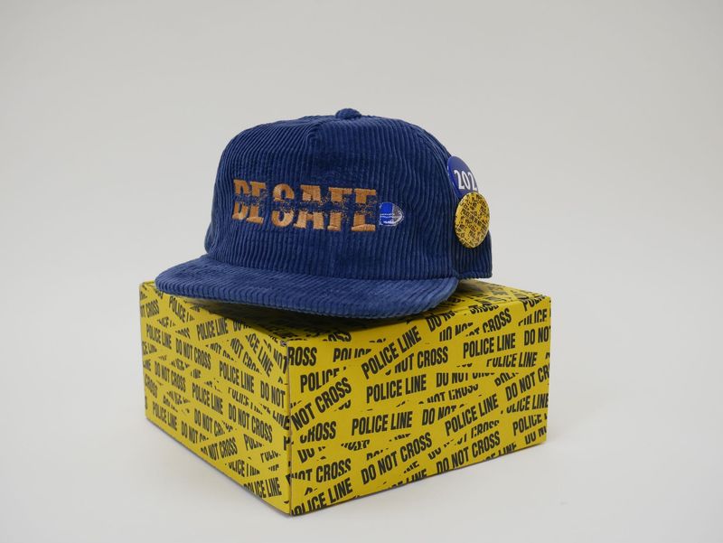 (202) BE SAFE Corduroy Snapback Hat (w/ button pack)
