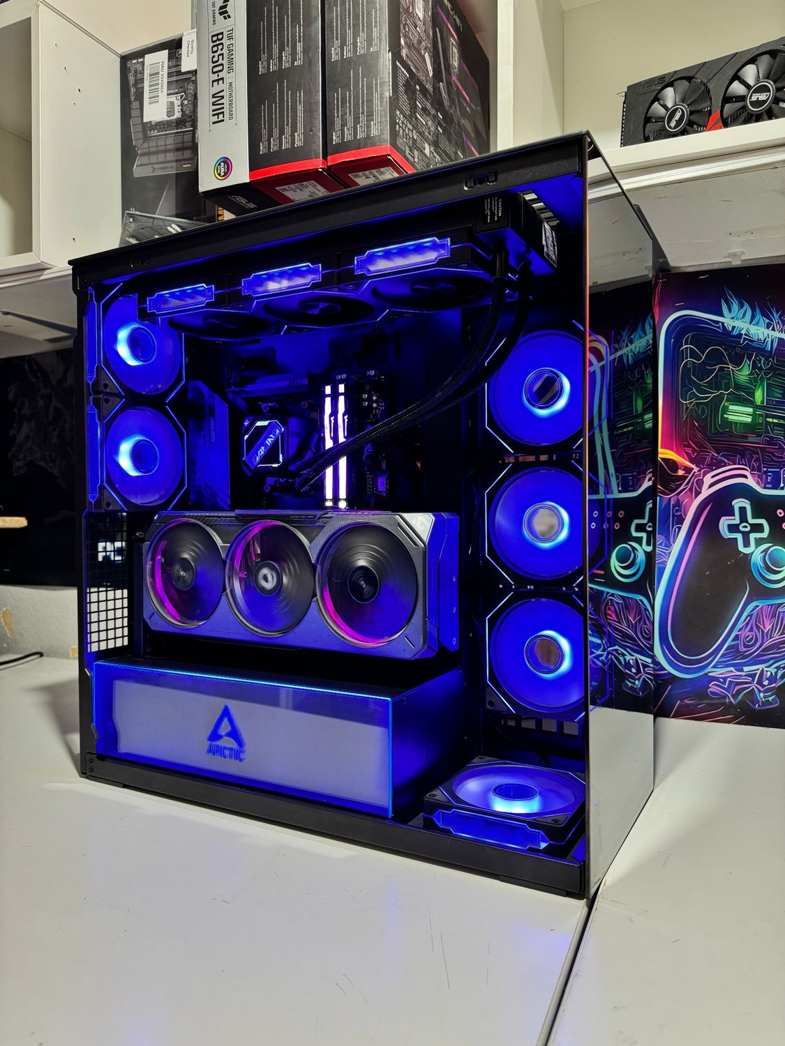 Gaming PC mit Rtx 5070Ti , Ryzen 7800X3D 1 Tb Ssd PCIE5 32 GB Ram 6000 mhz  , Mite vertical GPU