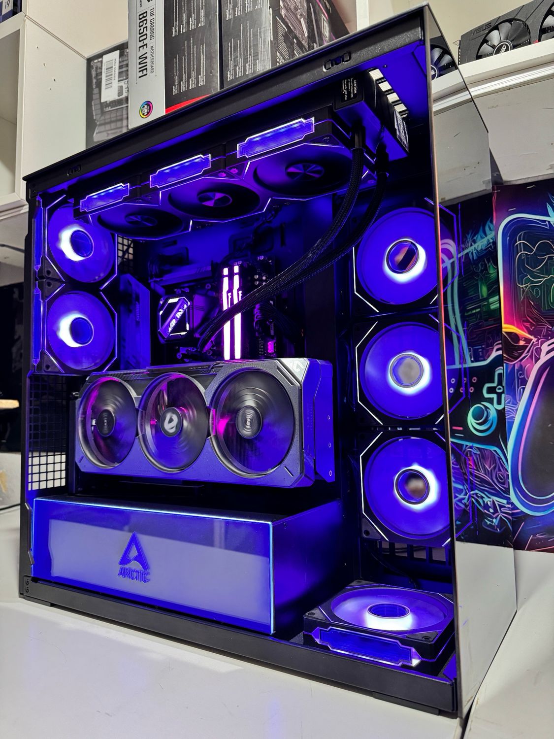 Gaming PC mit Rtx 5070Ti , Ryzen 7800X3D 1 Tb Ssd PCIE5 32 GB Ram 6000 mhz  , Mite vertical GPU