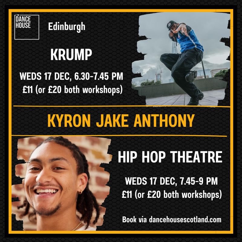 Hip Hop Theatre Workshop with Kyron, Weds 17th Dec, 7.45-9pm