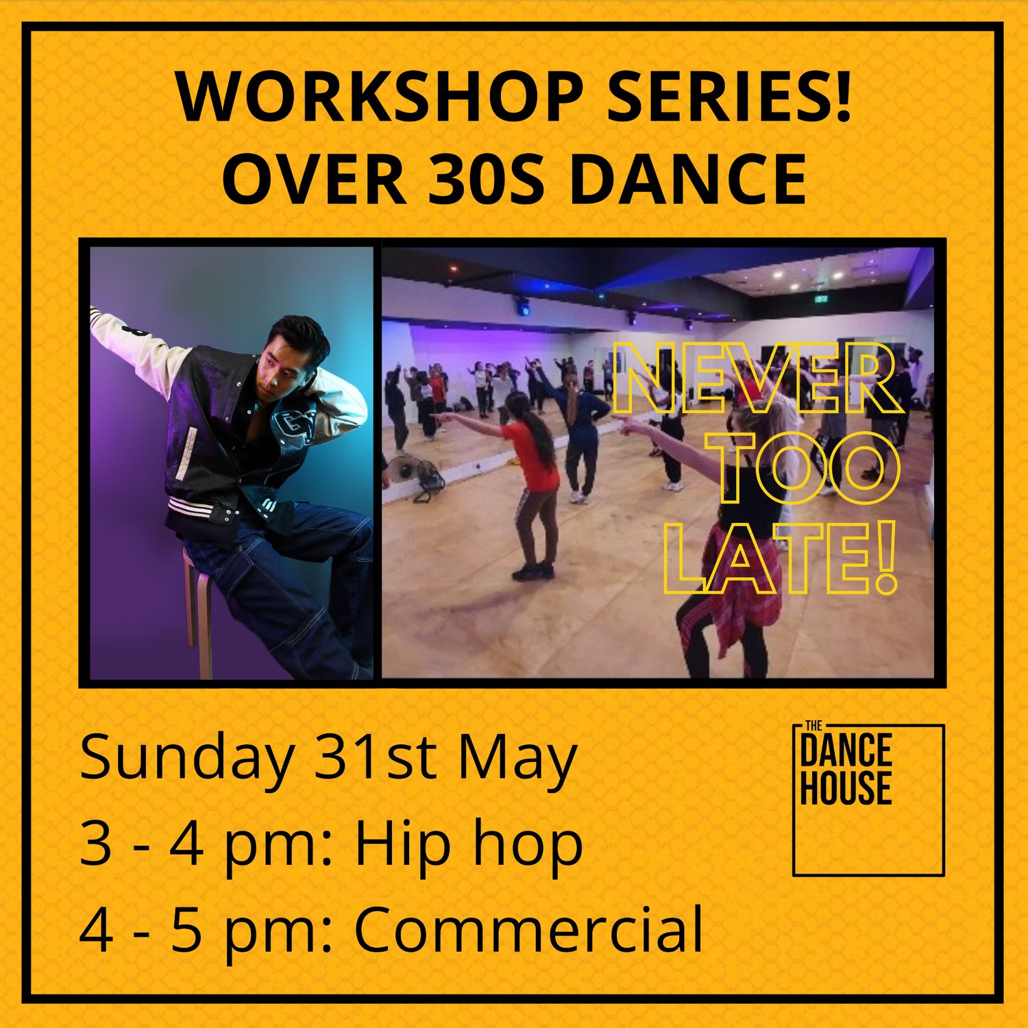 Over 30s Commercial dance class with Wayne, Sunday 31st May at 4-5pm
