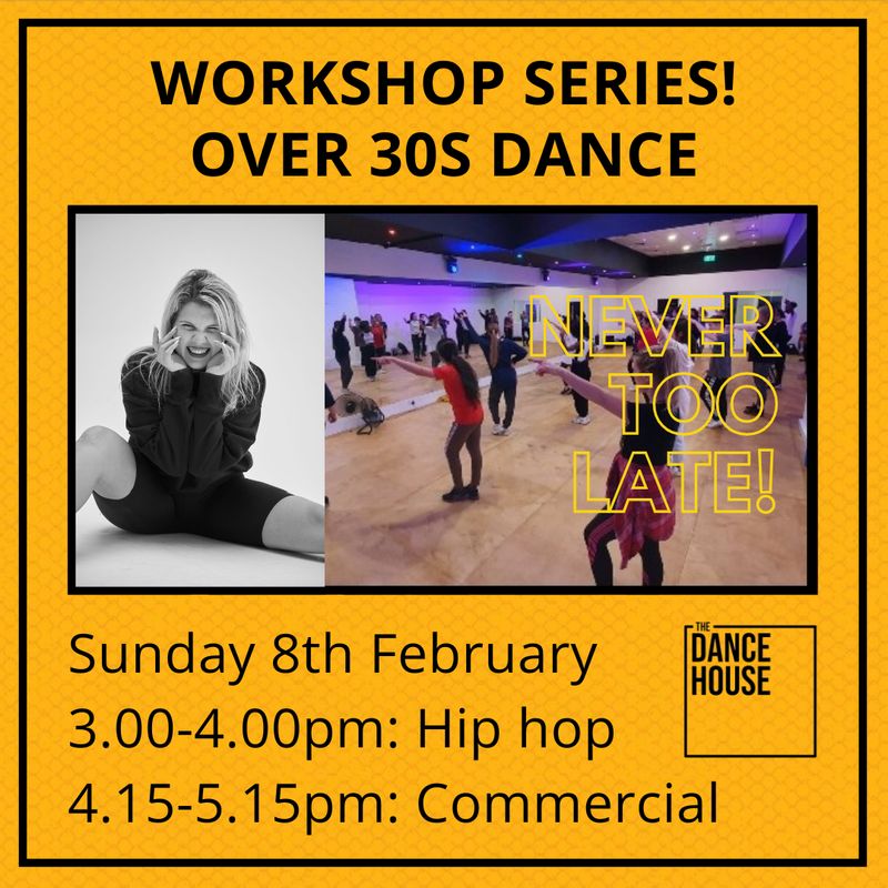 Over 30s Hip hop workshop with Olivia, Sunday 8th Feb at 3-4pm