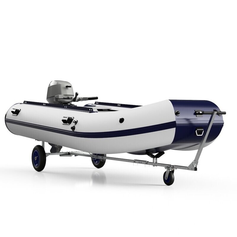 Chariot de mise à l'eau pour bateaux pneumatiques Roues increvables noir/bleu 350