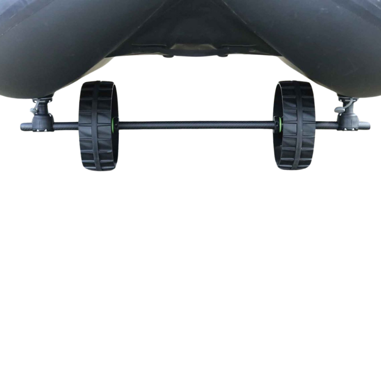 Roue de transport pour float tube avec adaptateur fixation Fasten Borika