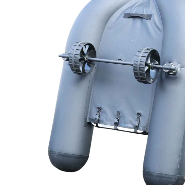 Roue de transport pour float tube avec adaptateur fixation Fasten Borika ou fixation Railblaza