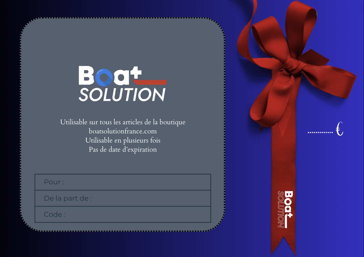 Carte Cadeau Boat Solution France de 25 à 500 €