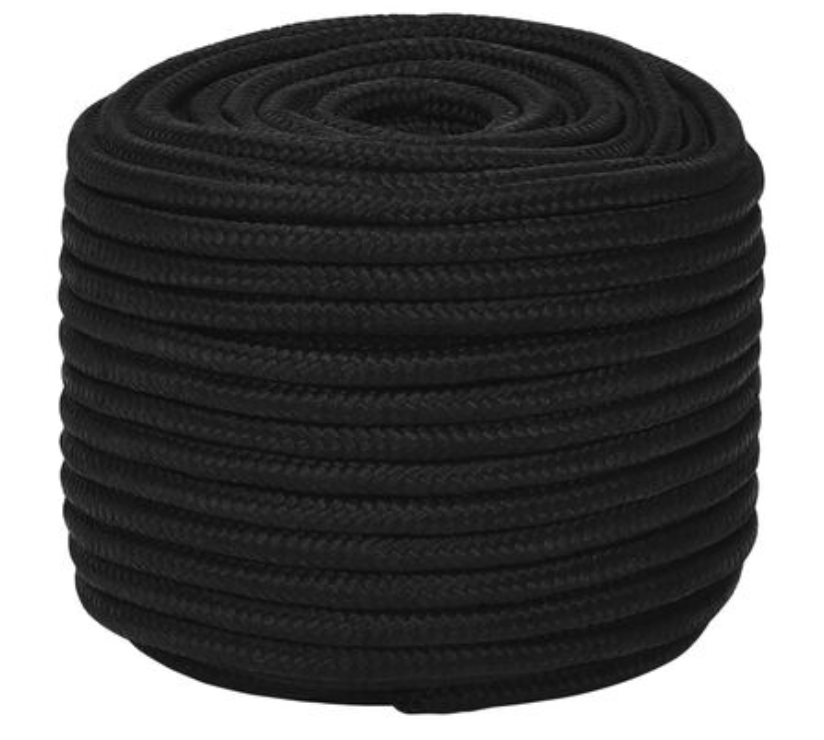 Corde d&#39;amarrage noir en polypropylène 12 mm