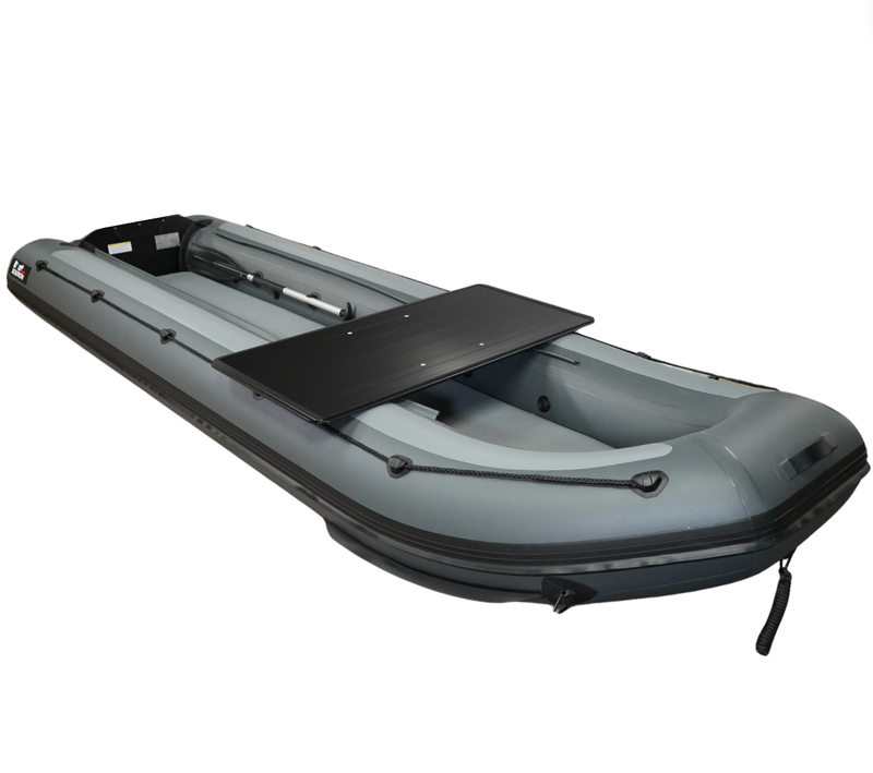 Pontage en aluminium noir pour bateau Hybrid (canoë / catamaran / bateau pneumatique) | Boat Solution France