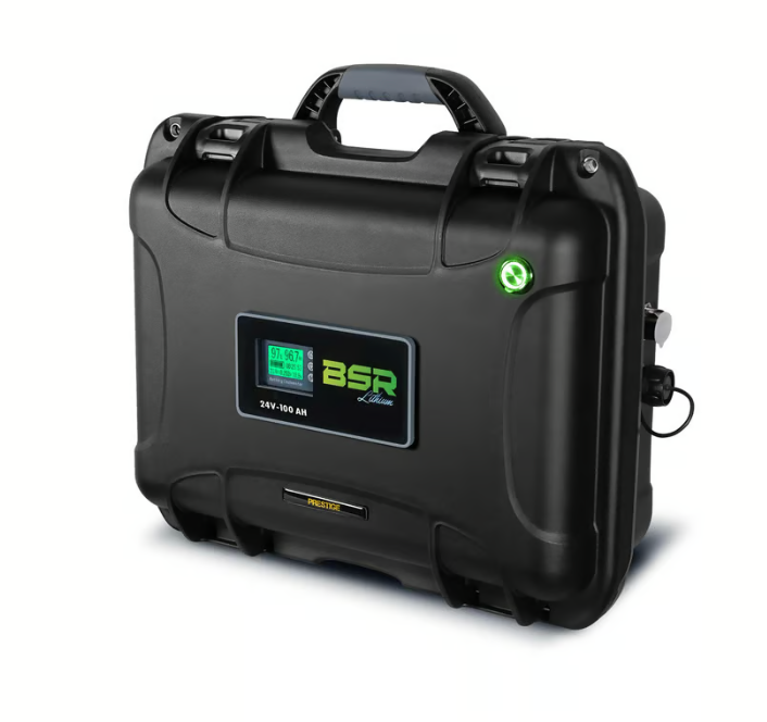 BSR valise batterie Lithium PRESTIGE - 24V 100Ah - Life PO4 (avec sortie sondeur + chargeur)