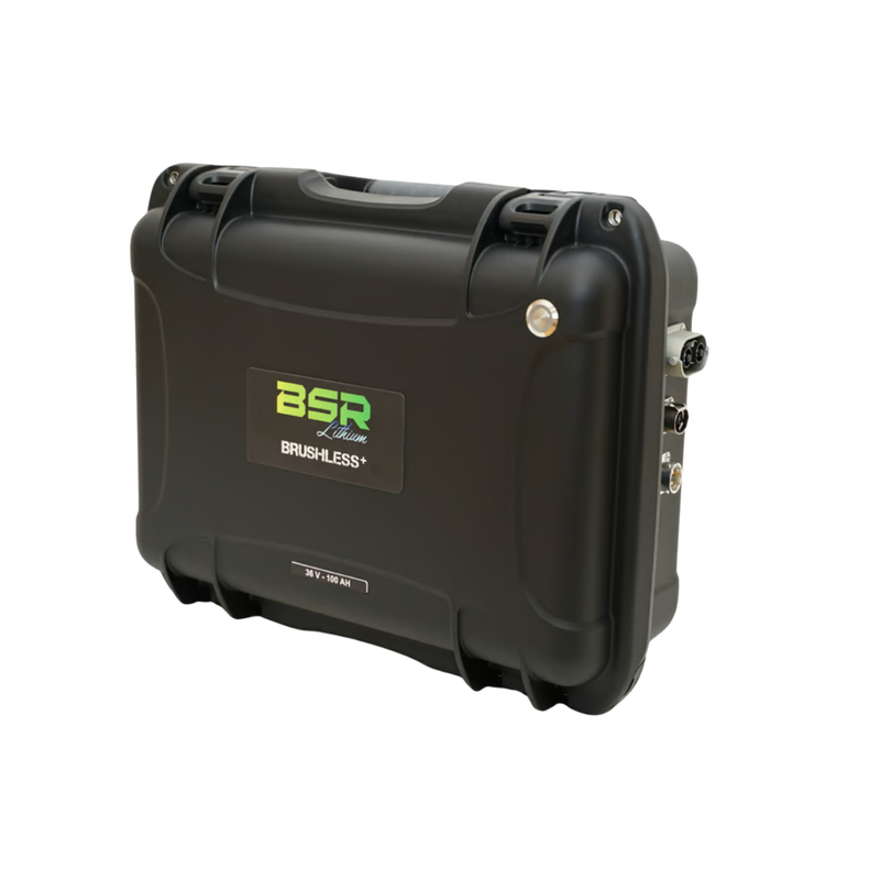 Batterie Lithium BSR Valise BRUSHLESS+ LifePO4 Gen3 36V/100Ah + chargeur étanche 25A Batterie Lithium BSR Valise BRUSHLESS+ LifePO4 Gen3 36V/100Ah + chargeur étanche 25A