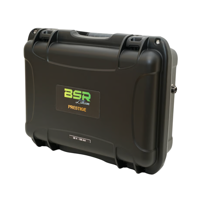 Batterie Lithium BSR Valise PRESTIGE LifePo4 Gen3 36V/100Ah + chargeur non étanche 10A Batterie Lithium BSR Valise PRESTIGE LifePo4 Gen3 36V/100Ah + chargeur non étanche 10A