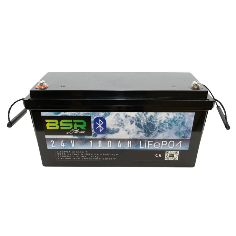 Batterie Lithium BSR Bac Monobloc LifePo4 24V/100 Ah + chargeur non étanche 10A Batterie Lithium BSR Bac Monobloc LifePo4 24V/100 Ah + chargeur non étanche 10A