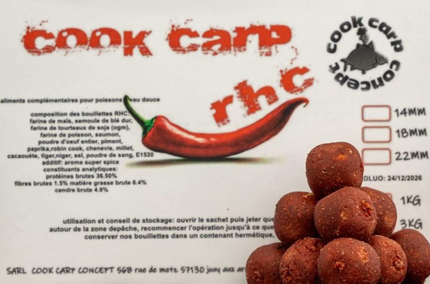 5kg Bouillette Cook Carp Concept - RHC - 20mm