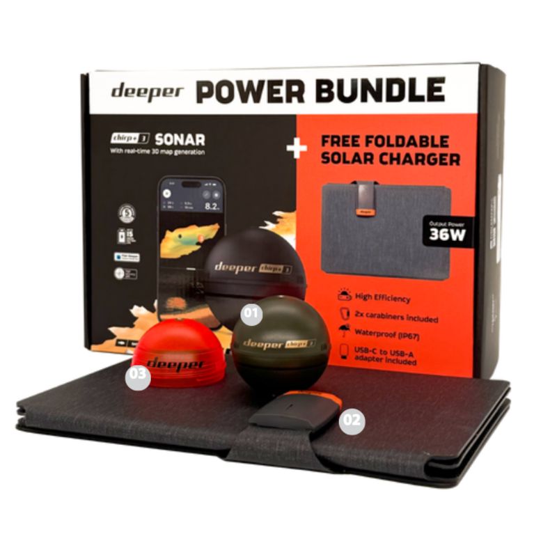 Pack Edition Noël 2025 Deeper sondeur CHIRP+3 + chargeur solaire pliable 36W offert
