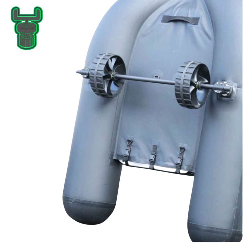 Roue de transport pour float tube avec adaptateur fixation Fasten Borika ou fixation Railblaza