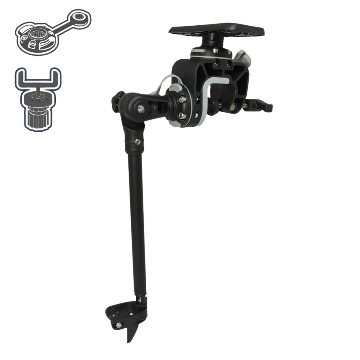 Support échosondeur avec tablette rectangulaire | Fasten Borika