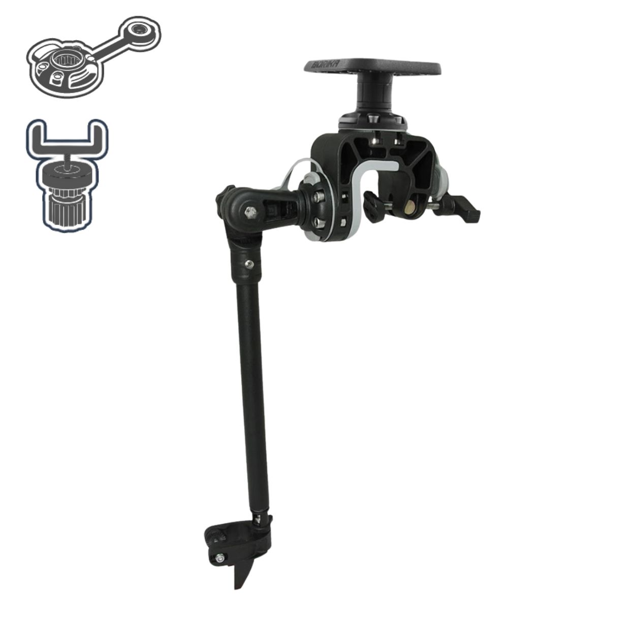 Support échosondeur avec tablette carrée | Fasten Borika