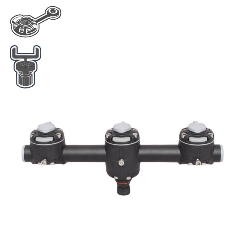 Barre de fixation 3 équipements 350 mm Noir | Fasten Borika