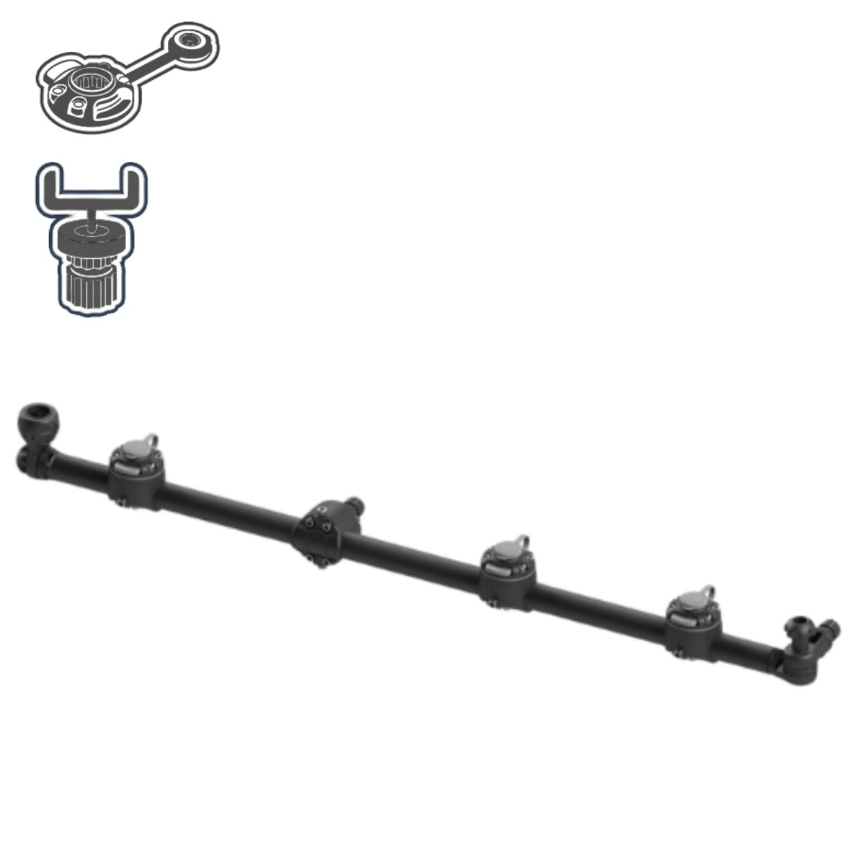 Barre de fixation 4 équipements 900 mm | Fasten Borika