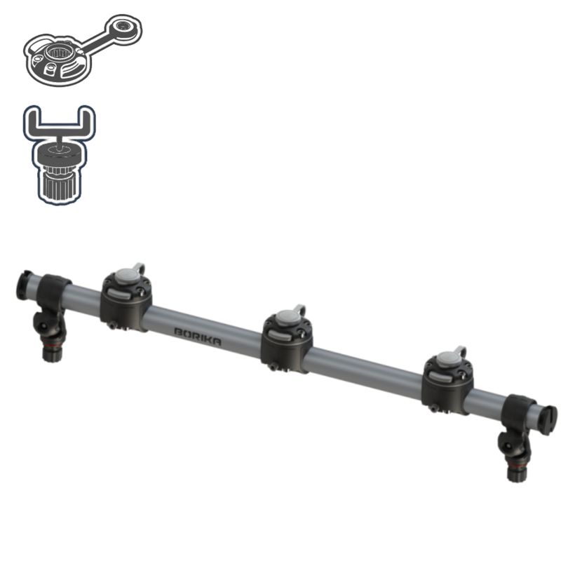 Barre de fixation 3 équipements 700 mm Gris | Fasten Borika