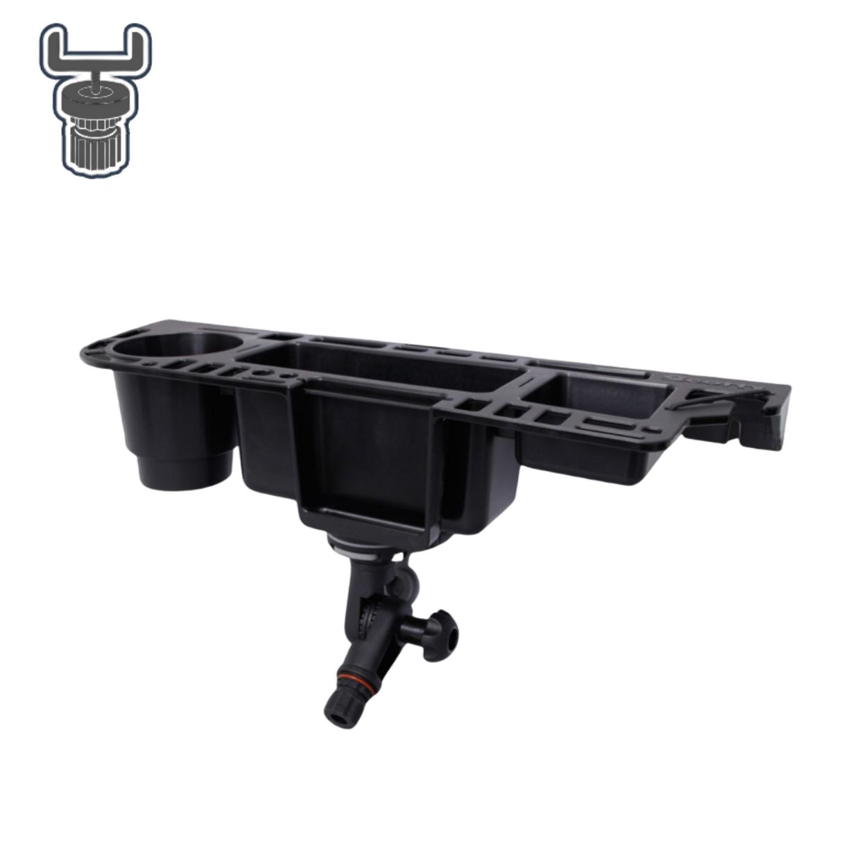 Plateau porte-boissons, téléphone portable et ustensiles de pêche Scotty avec aimant et adaptateur pour fixation Fasten Borika