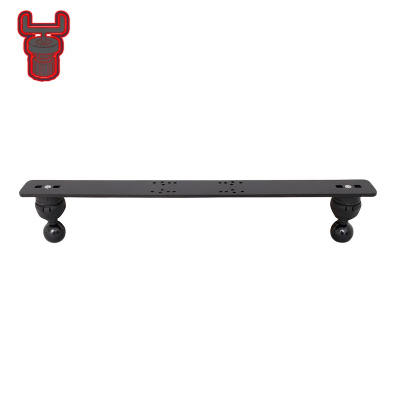 Double support écran sondeur avec fixation sur rotule de 38 mm (1,5&quot;) | Scotty