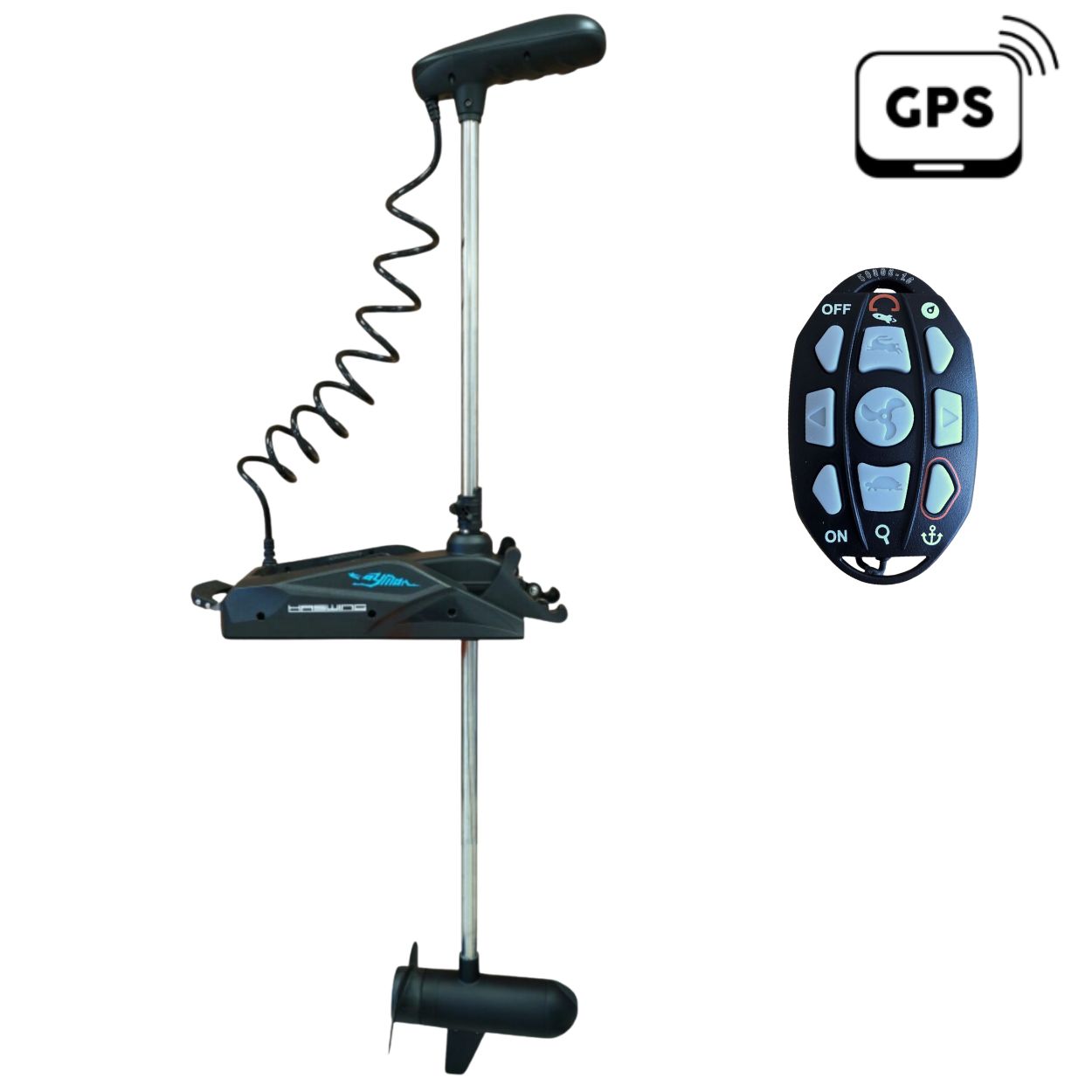 Moteur électrique HASWING CAYMAN-B 80 GPS – 24V – 80 Lbs – Version 1.6 – 183 cm / Noir – NOUVEAU MODELE