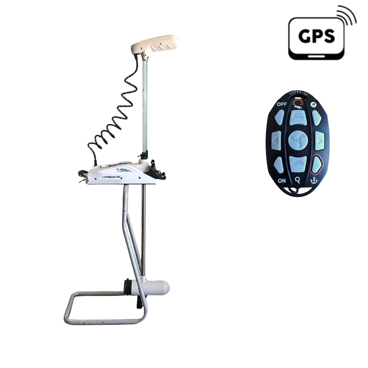 Moteur électrique HASWING CAYMAN-B 80 GPS – 24V – 80 Lbs – Version 1.6 – 183 cm / Blanc – NOUVEAU MODELE