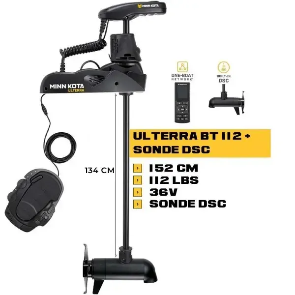 Moteur électrique Minn Kota   ULTERRA BT 112 LBS - 36V - 152 cm