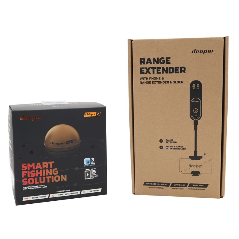 Pack Deeper sondeur CHIRP+2 avec  Amplificateur de Portée