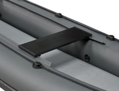 Banc en aluminium noir pour Canoë avec tableau arrière | Boat Solution France