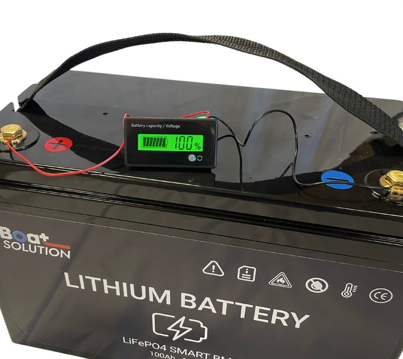 Ecran de contrôle externe (voltage et %) pour Batterie lithium Lifepo4 Boat Solution France