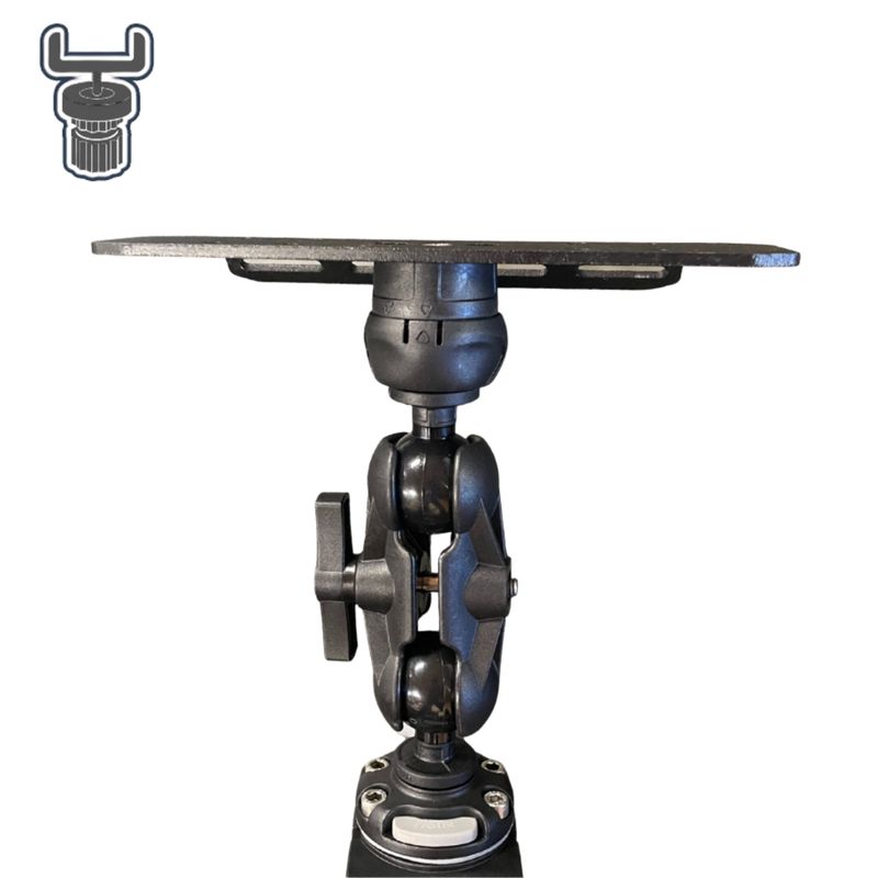 Tablette rectangulaire en aluminium avec rotule | Fasten Borika