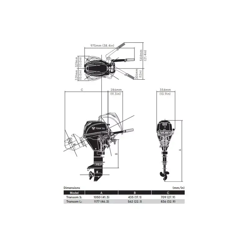 Moteur thermique TOHATSU 6 CV - 4T - barre franche