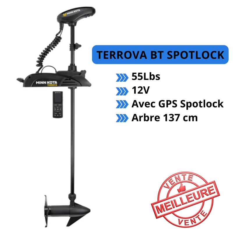 Moteur électrique Minn Kota TERROVA BT - GPS - 55 Lbs - 12 V