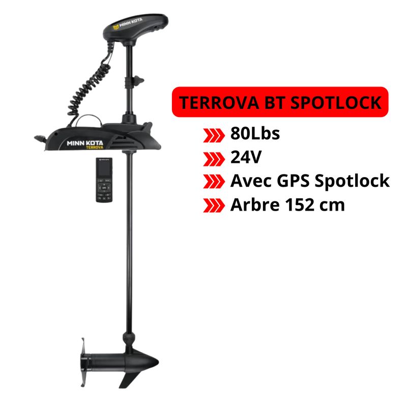 Moteur électrique Minn Kota TERROVA BT - GPS - 80 Lbs - 24 V