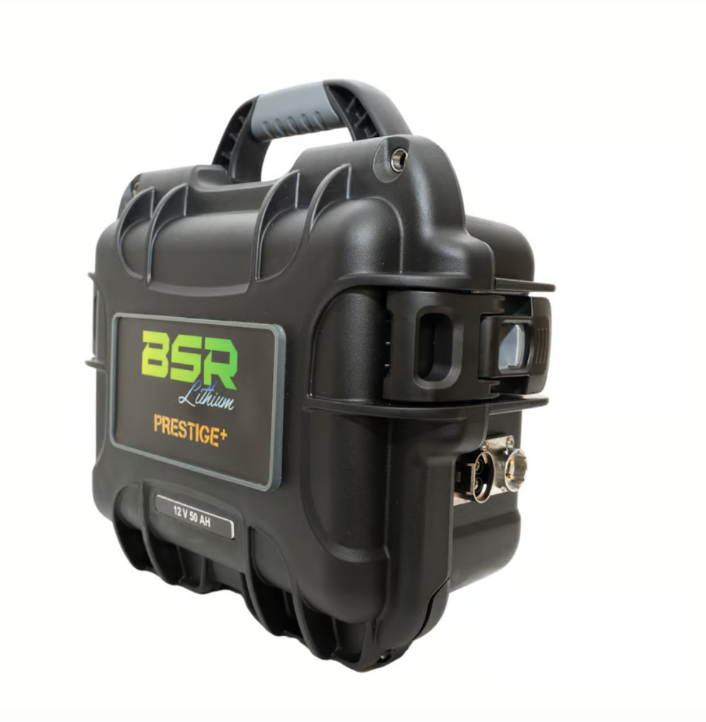 Batterie Lithium BSR Valise PRESTIGE+ LifePo4 Gen3 12V/50Ah + chargeur+ prise sondeur