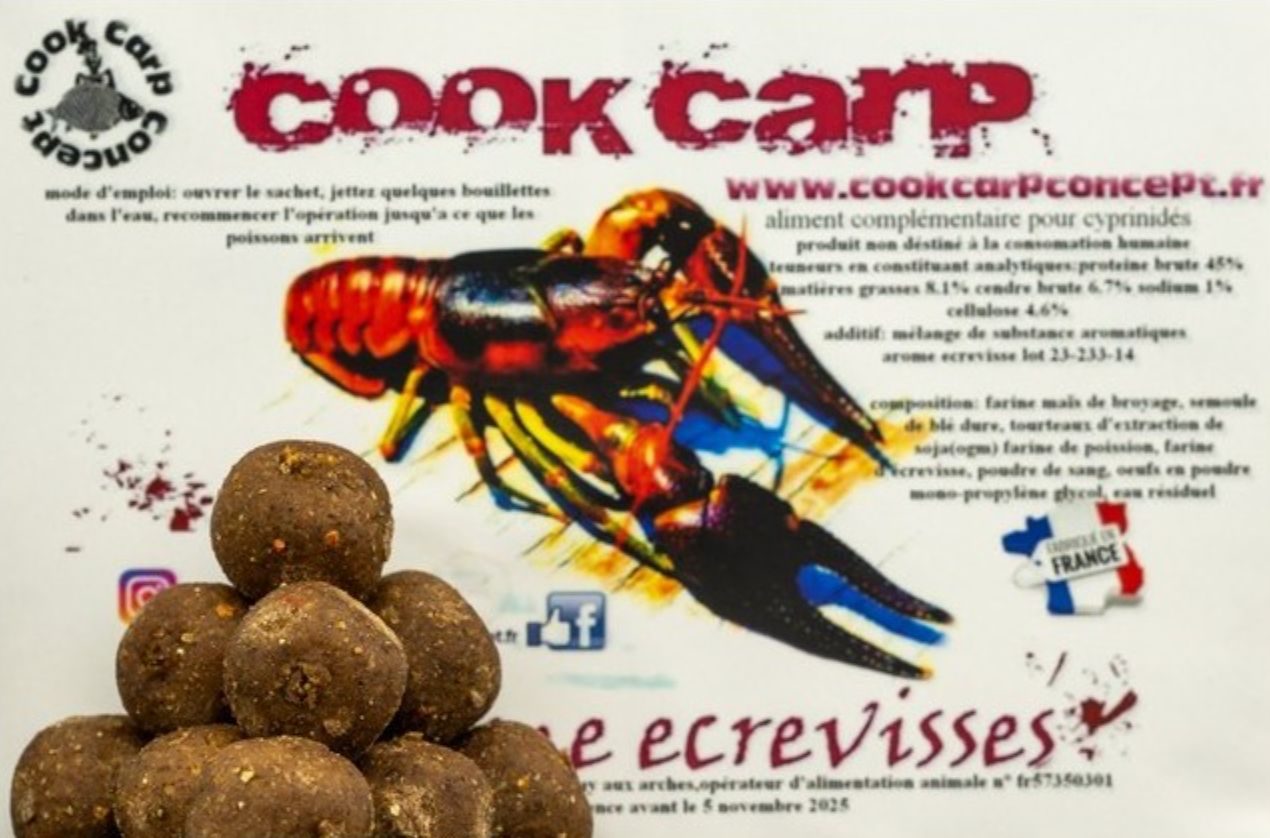 5kg Bouillette Cook Carp Concept - Suprême écrevisse - 14mm ou 20mm